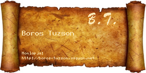 Boros Tuzson névjegykártya